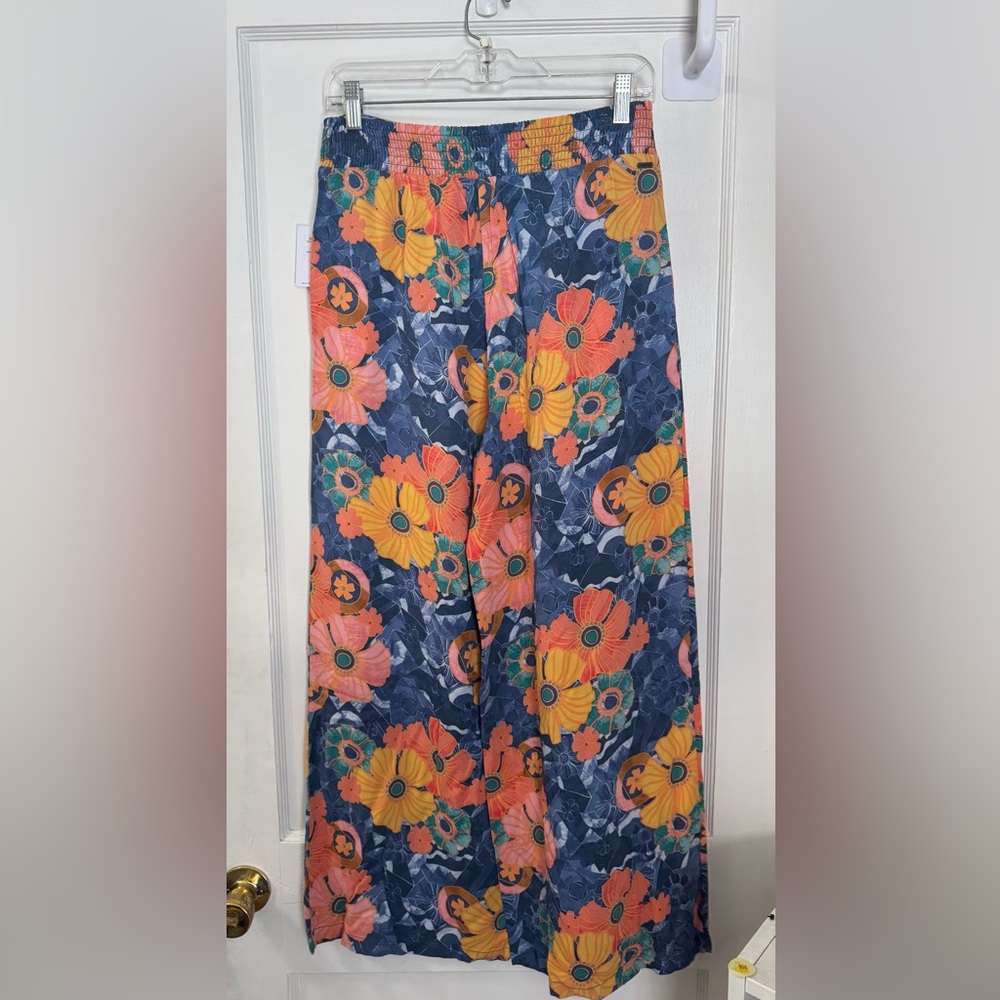 O'Neill Farrah Wide Leg Floral Pants in Sahara Sun Women’s Medium - Picture 5 of 6